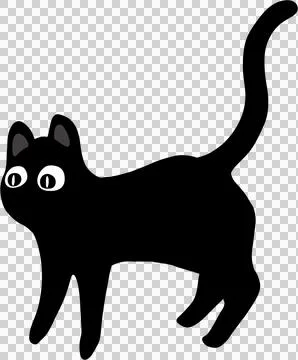 Black cat drawing Stock Illustration