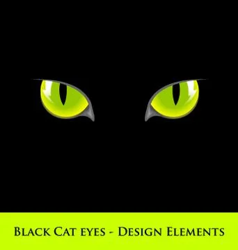 Black cat eyes Stock Illustration