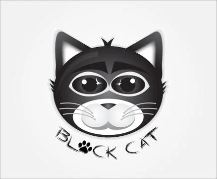 Black cat head Stock Illustration