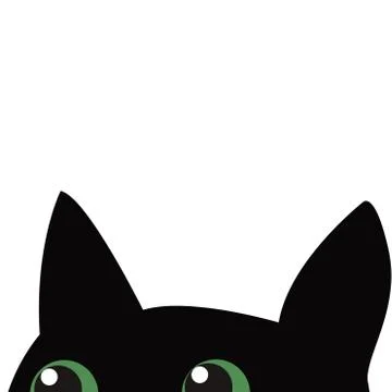 Black cat hiding Stock Illustration