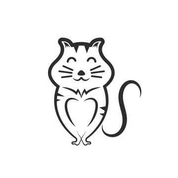 Black cat icon vector illustration concept design template Stock Illustration
