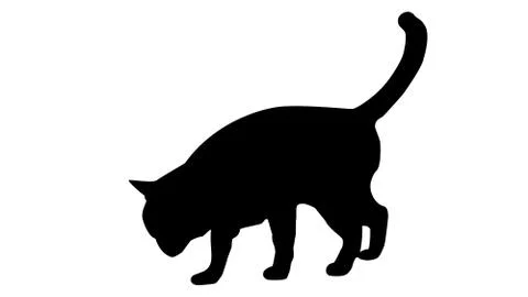 Black cat. Icon vector on white background. EPS10 vector Stock Illustration