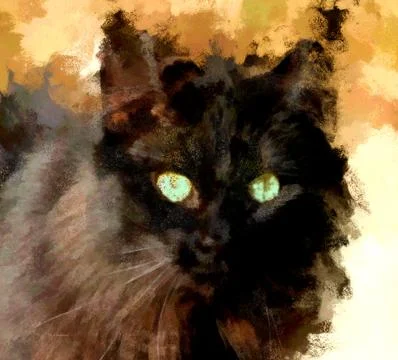Black Cat Illustration Stock Illustration