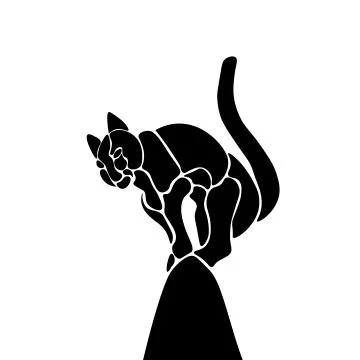 Black cat illustration Stock Illustration