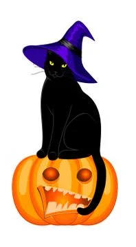 Black cat isolated Stock Illustration