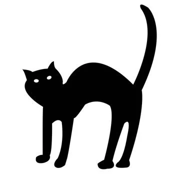 Black cat isolated on white vector black cat isolated on white, art illust... Stock Photos