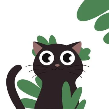 Black cat kitten vector illustration flat eps10 Stock Illustration