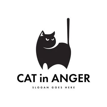 Black Cat Logo Design Template Stock Illustration
