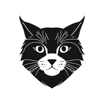 Black cat logo icon - flat minimalistic vector Illustrazione stock