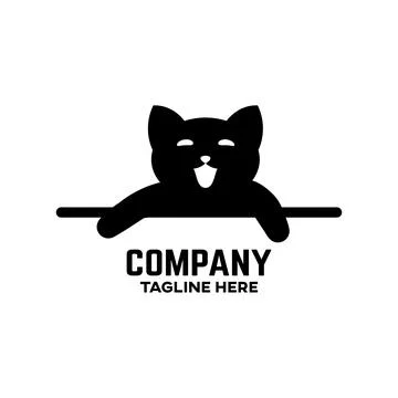 Black cat logo Stock Illustration