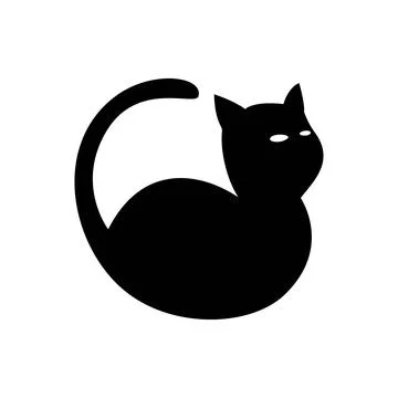 Black cat logo template. perfect use for animal food business. cat sign and symb Stock Illustration