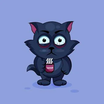Black cat nervous Stock Illustration