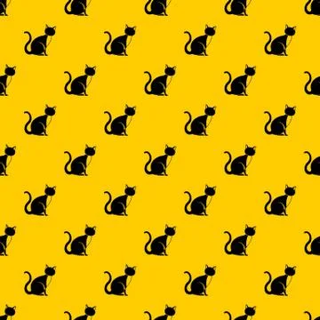 Black cat pattern vector Stock Illustration