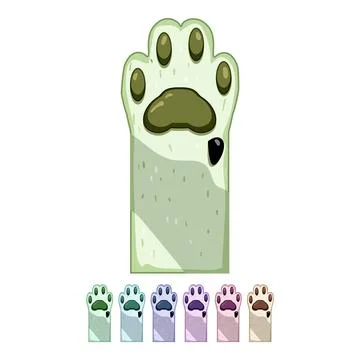 Black cat paw cartoon vector graphic Stock Illustration