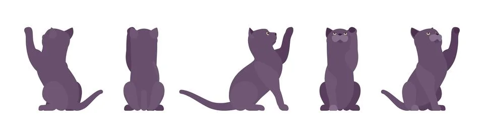 Black Cat playing Stock Illustration