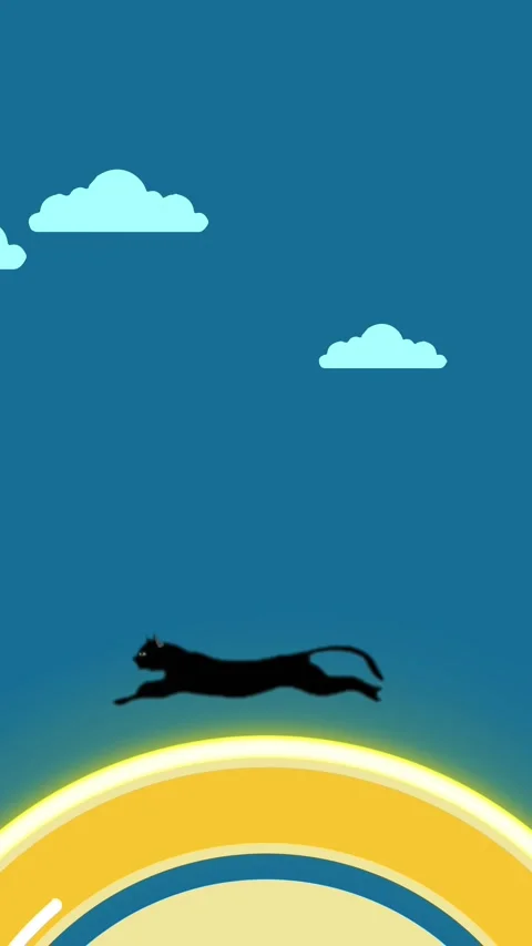 A black cat running around a circle Stock Footage 279032532