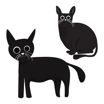 Black-cat-set Illustrazione stock
