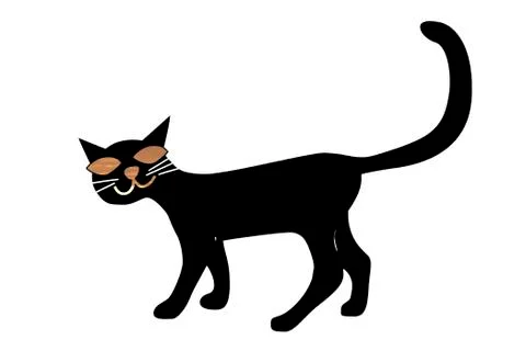 Black cat silhouette Stock Illustration