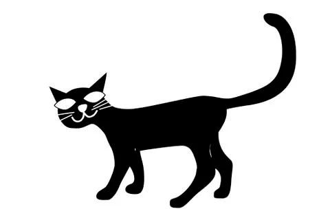 Black cat silhouette Stock Illustration