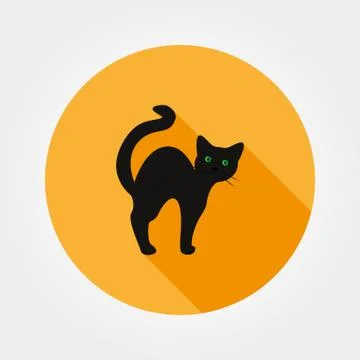 Black cat silhouette Stock Illustration