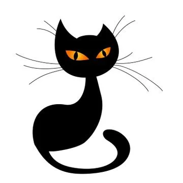 Black cat silhouette Stock Illustration