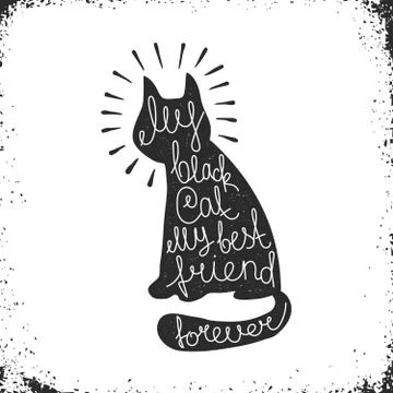 Black Cat Silhouette Stock-Illustration