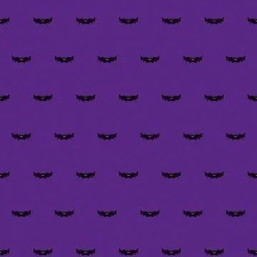 Black cat silhouettes repeating pattern purple background Stock Illustration