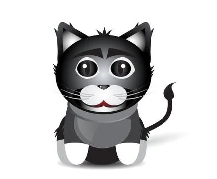 Black cat sitting Stock Illustration