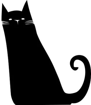 Black cat sitting 스톡 일러스트