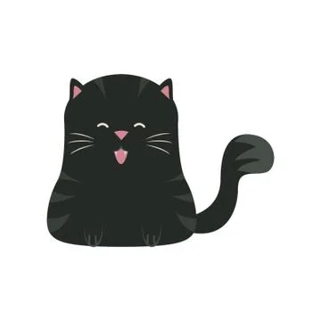 Black Cat Sitting Stock-Illustration