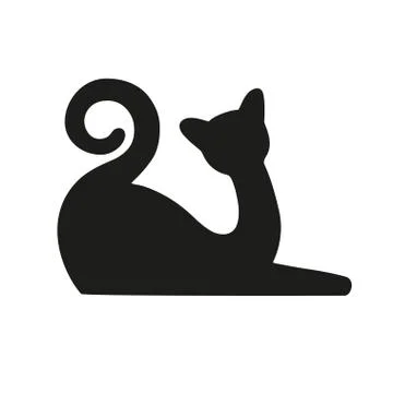 Black cat is sitting Stock Illustration