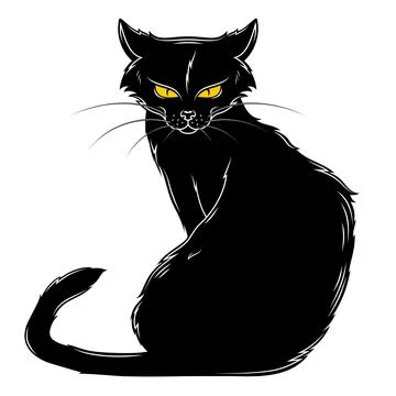 Black cat vector design Stock Illustration