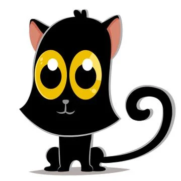 Black cat vector iillustration. Stock Illustration
