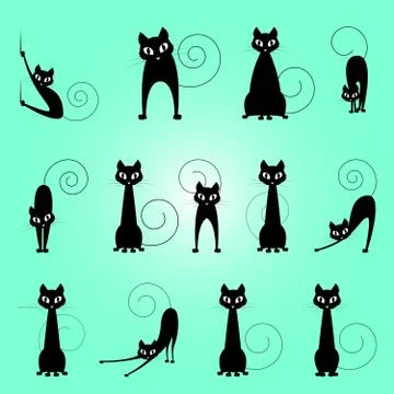 Black cat vector illustration Stock Illustration
