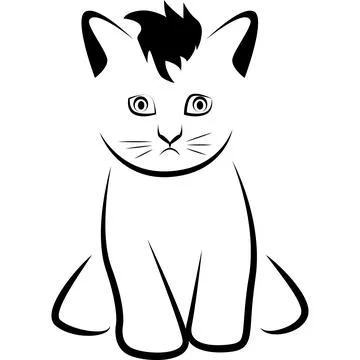 Black Cat Walking Silhouette Graphic Stock Illustration
