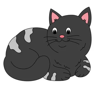 Black cat on white background Stock Illustration