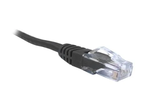 Black CAT5e CAT6 Ethernet Patch Lead Stock Photos