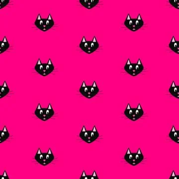 Black cat's faces Stock Illustration