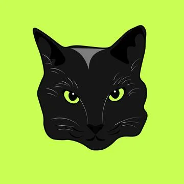 Black cat's head Stock Illustration