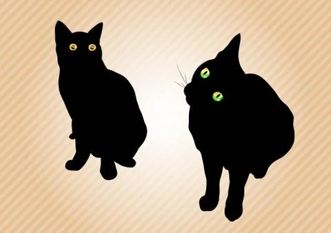Black cats Illustrazione stock