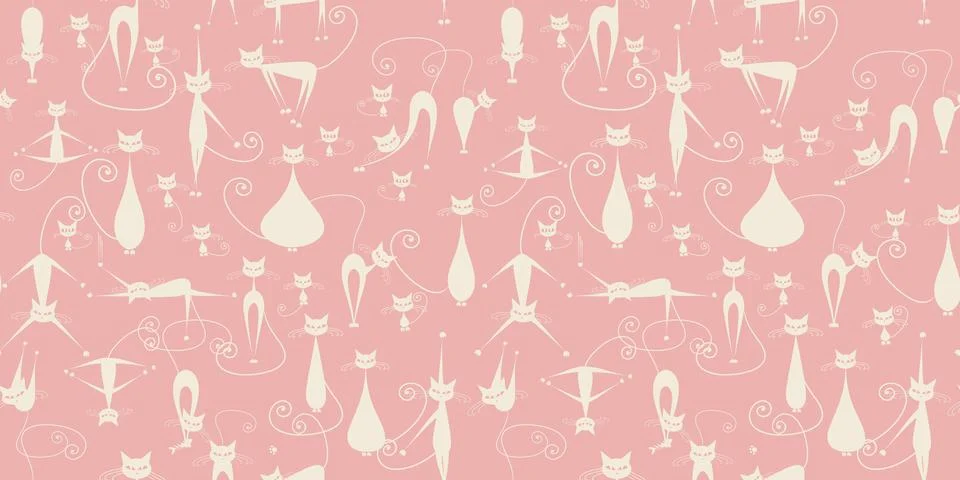 Black cats, seamless pattern for your design Stock Illustration