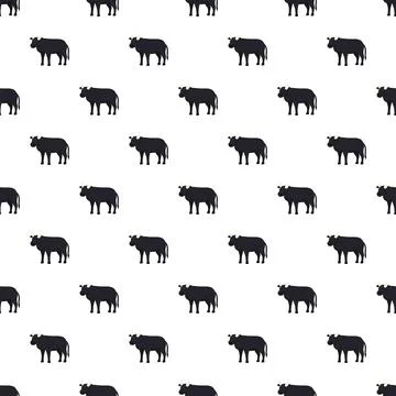 Black cattle animal pattern repeating wallpaper background Stock Illustration