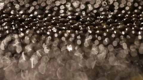 Black Caviar background. High quality real natural sturgeon black caviar close Stock Footage 127601375