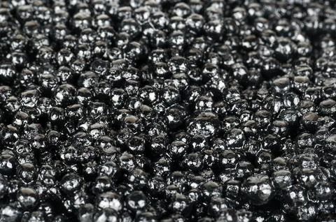 Black caviar close-up Stock Photos