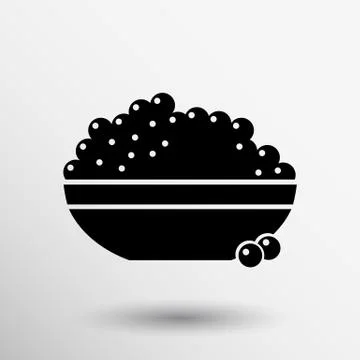 Black caviar logo seafood vector appetite appetizer Stock Illustration