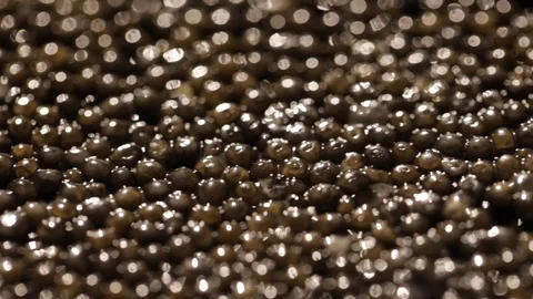 Black caviar. Macro video. Black spheres. abstract background Stock Footage 127601533