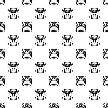 Black caviar tin seamless pattern background Stock Illustration