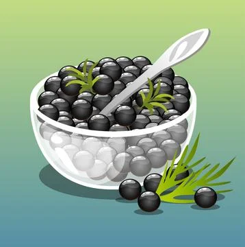 Black caviar. Vector illustration Stock Illustration