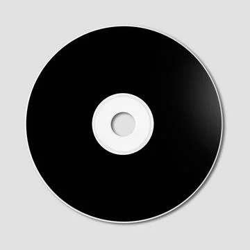  Black CD - DVD mockup template isolated on Grey Black CD - DVD label mock... Stock Photos