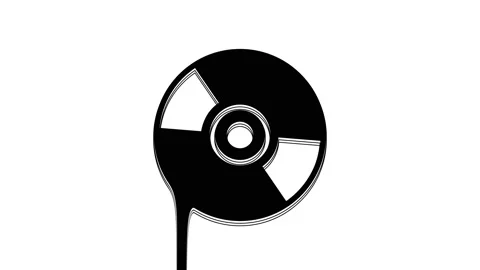 Black CD or DVD disk icon isolated on white background. Compact disc sign. 4K Stock-Footage 233772340